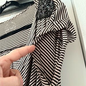 INC International Concepts Black and White Striped Top